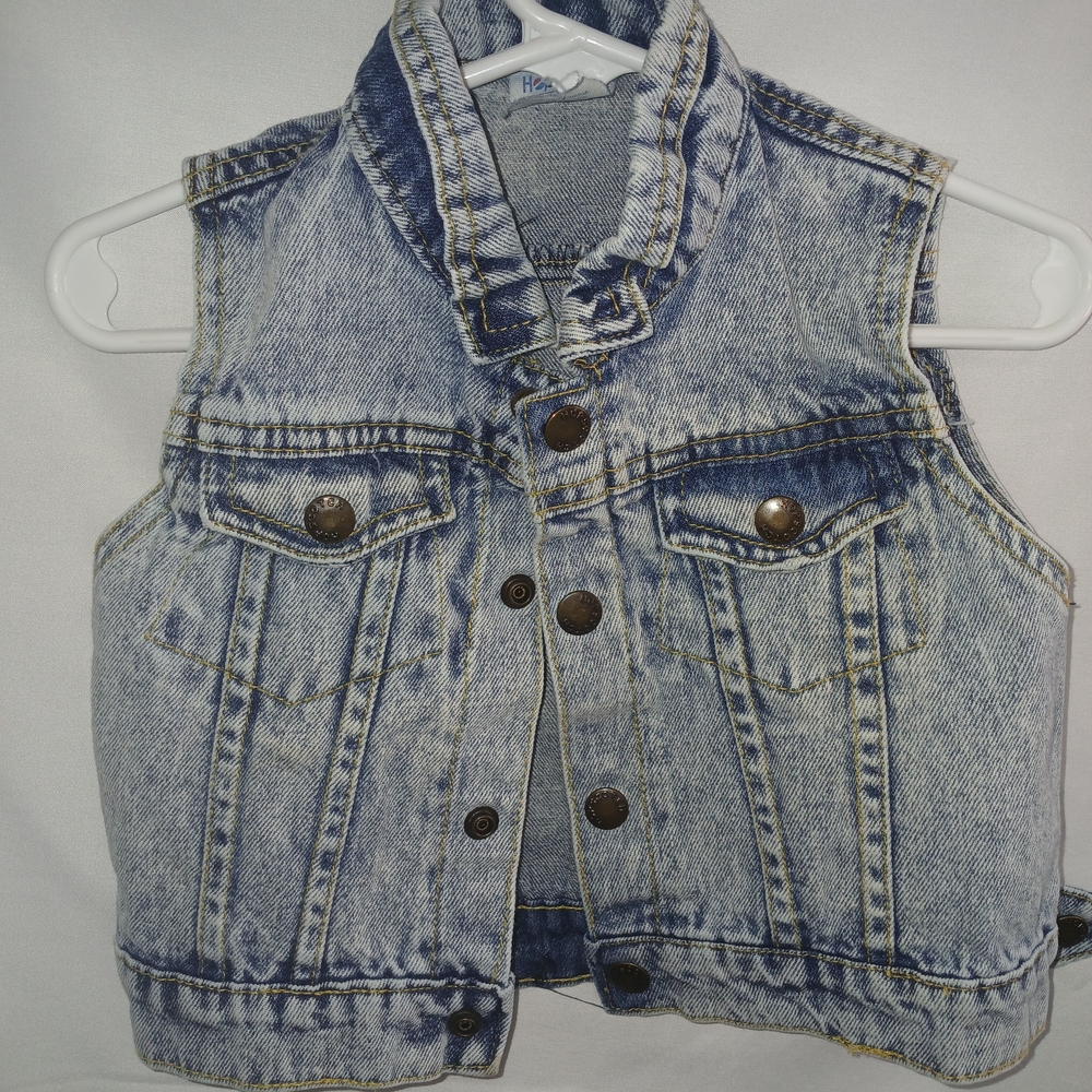 Hopscotch Kids Light Wash Denim Vest - Blue